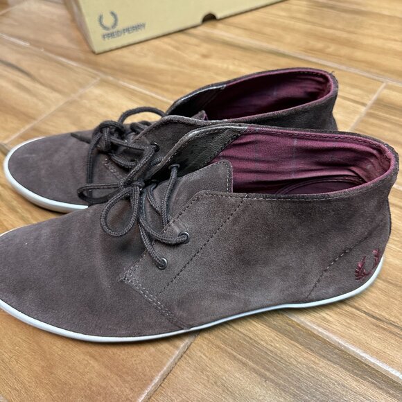 Fred Perry Byron Men\'s Mid Suede Dark Chocolate Shoes Size 9 In Great Shape main image 7